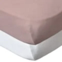 Drap housse 70x140 cm - lot de 2 - blanc &nbsp; rose en coton