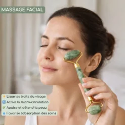 Duo roller jade vert + gua sha quartz rose + konjac offert