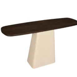 Dylon-console en bois massif et métal ivoire