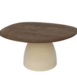 Dylon-table basse d76 cm en bois brun et ivoire