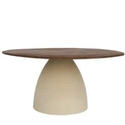 Dylon-table basse d76 cm en bois brun et ivoire