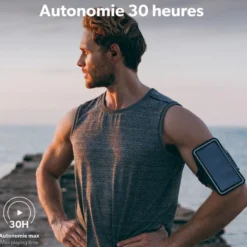 Ecouteurs bluetooth sans fil sport noir