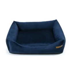 Ecow, panier chien velours bleu m