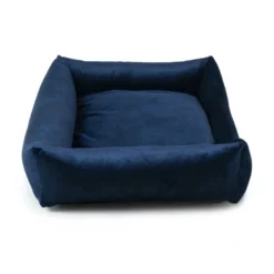 Ecow, panier chien velours bleu m