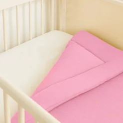 Edredon en coton bio rose