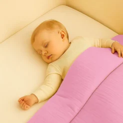 Edredon en coton bio rose