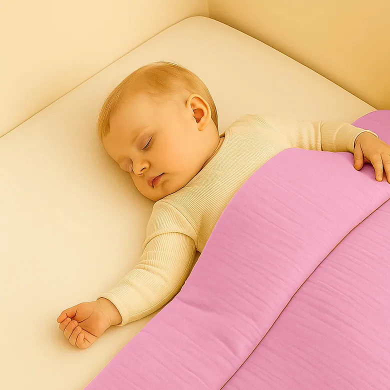 Edredon en coton bio rose