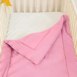 Edredon en coton bio rose