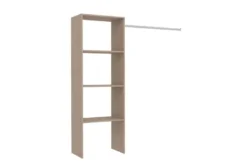 Elysee dressing bois avec 3 étagères et une penderie : 160 x 40 x 180 cm