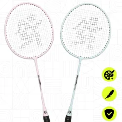 Ensemble de badminton hypermotion 2 raquettes acier volant sauge