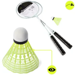 Ensemble de badminton hypermotion 2 raquettes acier volant sauge