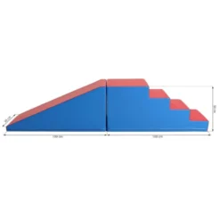 Ensemble escalier pente bleu-rouge