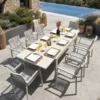 Ensemble repas de jardin 8 places - grège