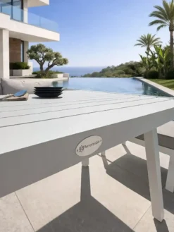 Ensemble repas de jardin 9 places - blanc