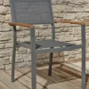 Ensemble repas de jardin 8 places alu et acacia - gris anthracite
