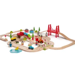 Ensemble route et rail en bois