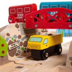 Ensemble route et rail en bois