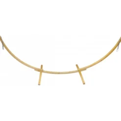 Ensemble support bois avec hamac à franges pastel