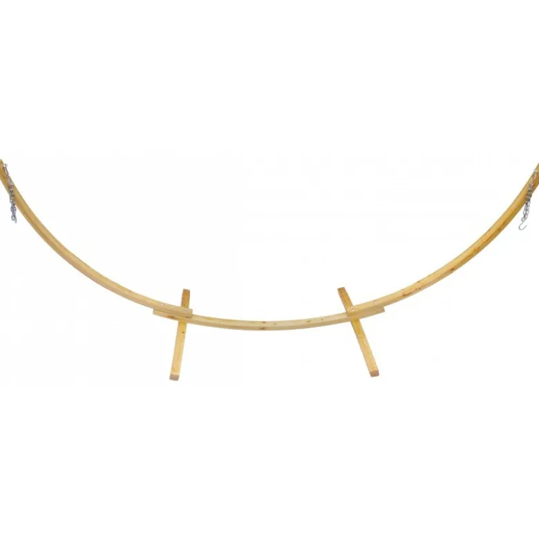 Ensemble support bois avec hamac à franges pastel