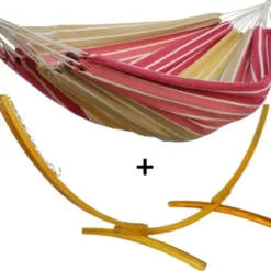 Ensemble support bois avec hamac simple chic