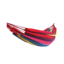 Ensemble support bois avec hamac simple rouge