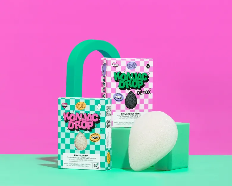 Eponge konjac nettoyante visage - konjac drop pure