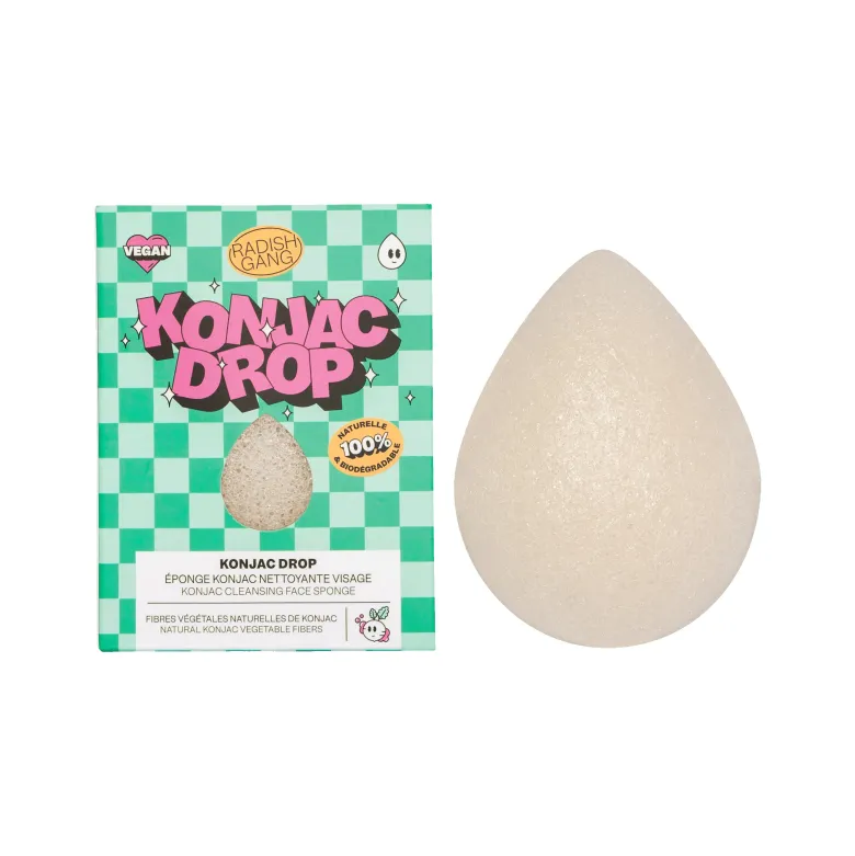 Eponge konjac nettoyante visage - konjac drop pure