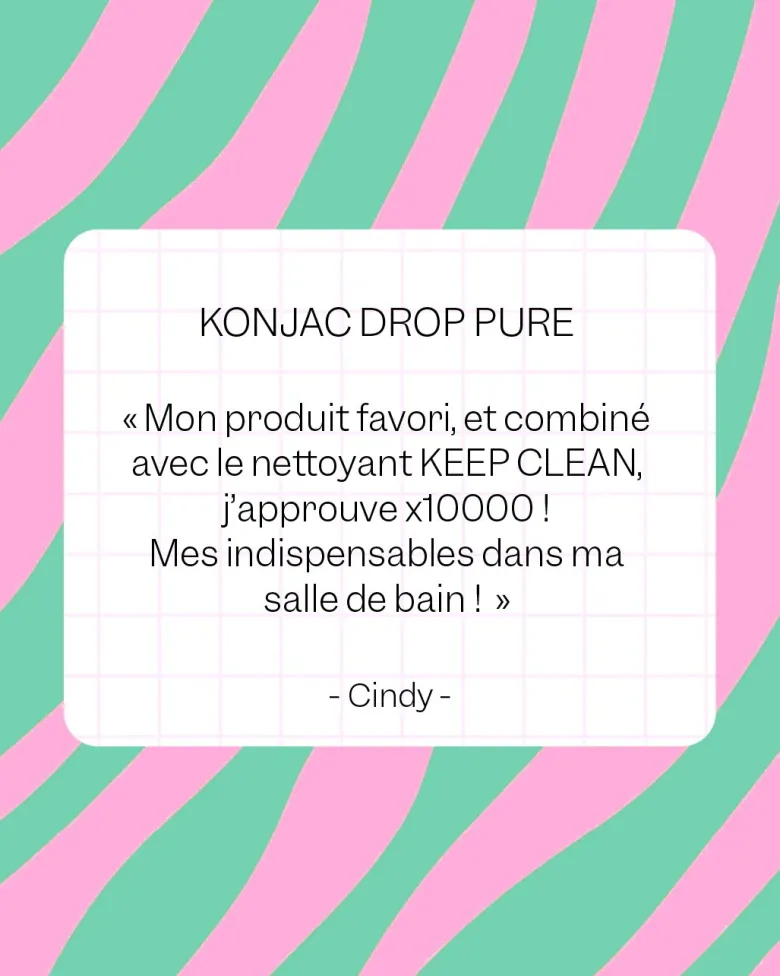 Eponge konjac nettoyante visage - konjac drop pure