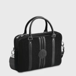 E2r sac ordinateur 15 pouces homme en tissu tressé noir