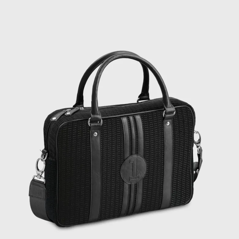 E2r sac ordinateur 15 pouces homme en tissu tressé noir
