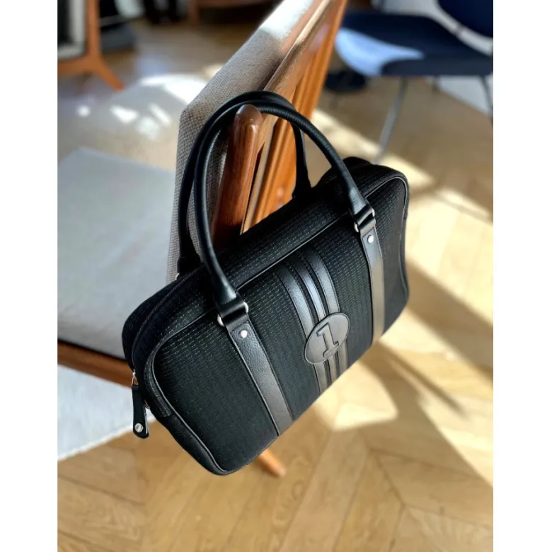 E2r sac ordinateur 15 pouces homme en tissu tressé noir