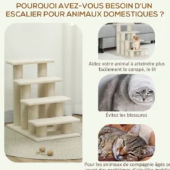 Escalier pour animaux flanelle grande douceur haute densité
