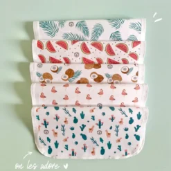 5 essuie-tout lavables coton bio