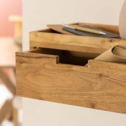 Etagère murale carrée bois acacia