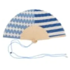 Eventail avec cordon Asymétrique bleu