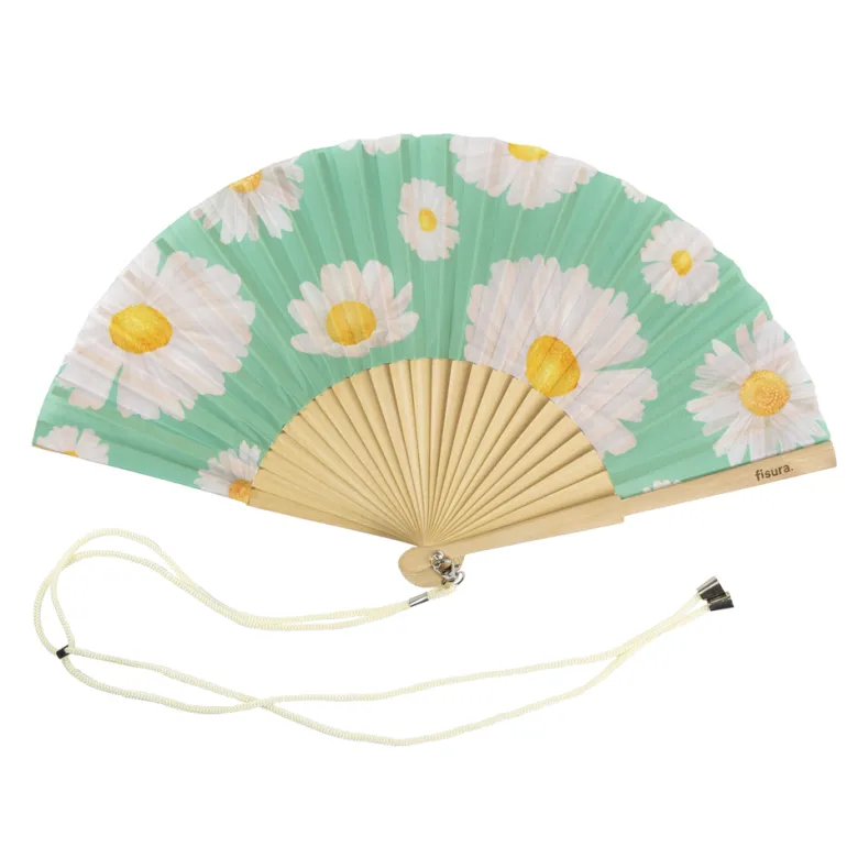 Eventail avec cordon Marguerites