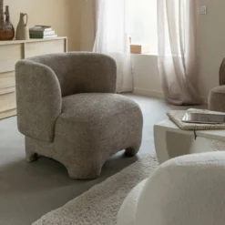 Fauteuil arrondi taupe