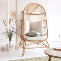 Fauteuil confort haut en rotin rattan