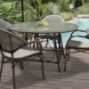 Fauteuil de jardin empilable en aluminium et textilène - marron
