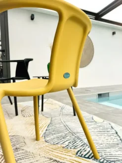 Fauteuil de jardin empilable en polypropylène - jaune moutarde