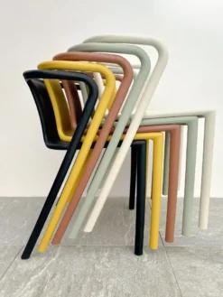 Fauteuil de jardin empilable en polypropylène - jaune moutarde