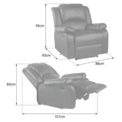 Fauteuil électrique inclinable cloud gris anthracite