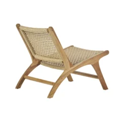 Fauteuil lounge en bois teck massif et corde tressée sumba