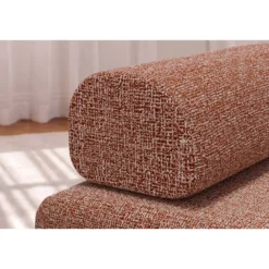 Fauteuil modulable et convertible - tissu tweed Rouge