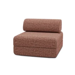 Fauteuil modulable et convertible - tissu tweed Rouge