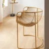 Fauteuil métal doré