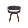 Fauteuil noir et bois foncé noyer aramis