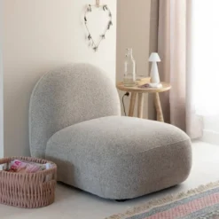 Fauteuil 1 place en tissu bouclette