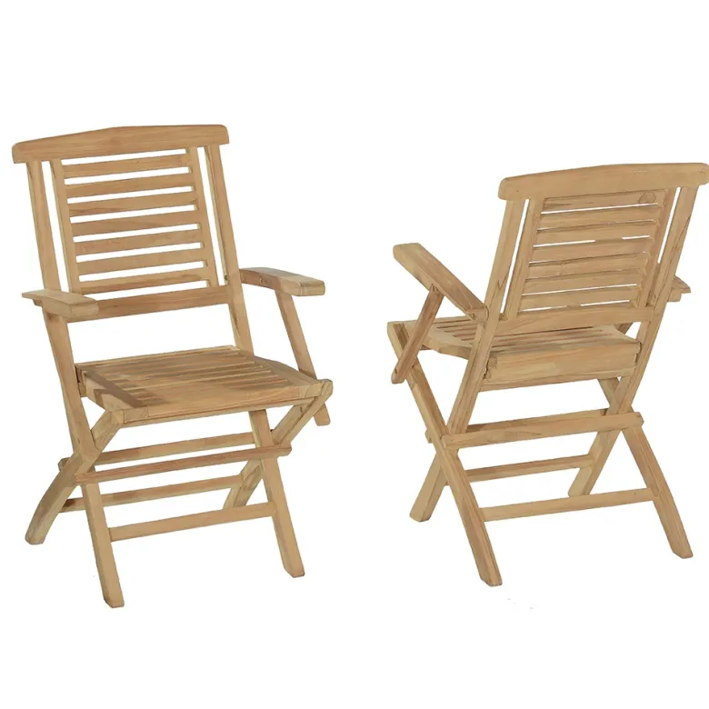 Fauteuils de jardin pliants en teck
