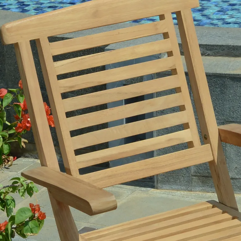 Fauteuils de jardin pliants en teck